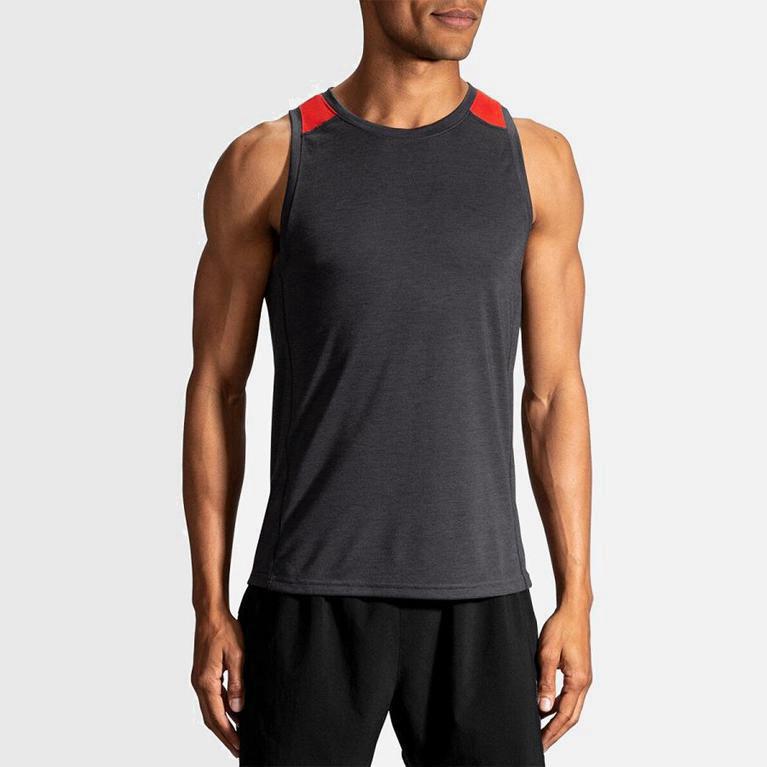 Brooks Distance Running Tank Herre Verkkokauppa - Grå - Norge (ILX591324)